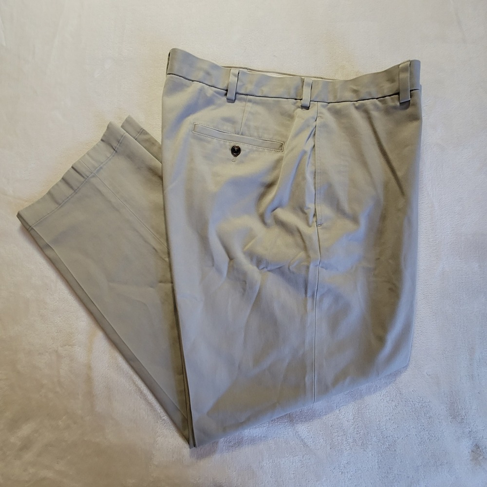 Brooks Brothers Advantage Chino Hudson Mens 38x30 Khaki Flat Front Cotton Pants